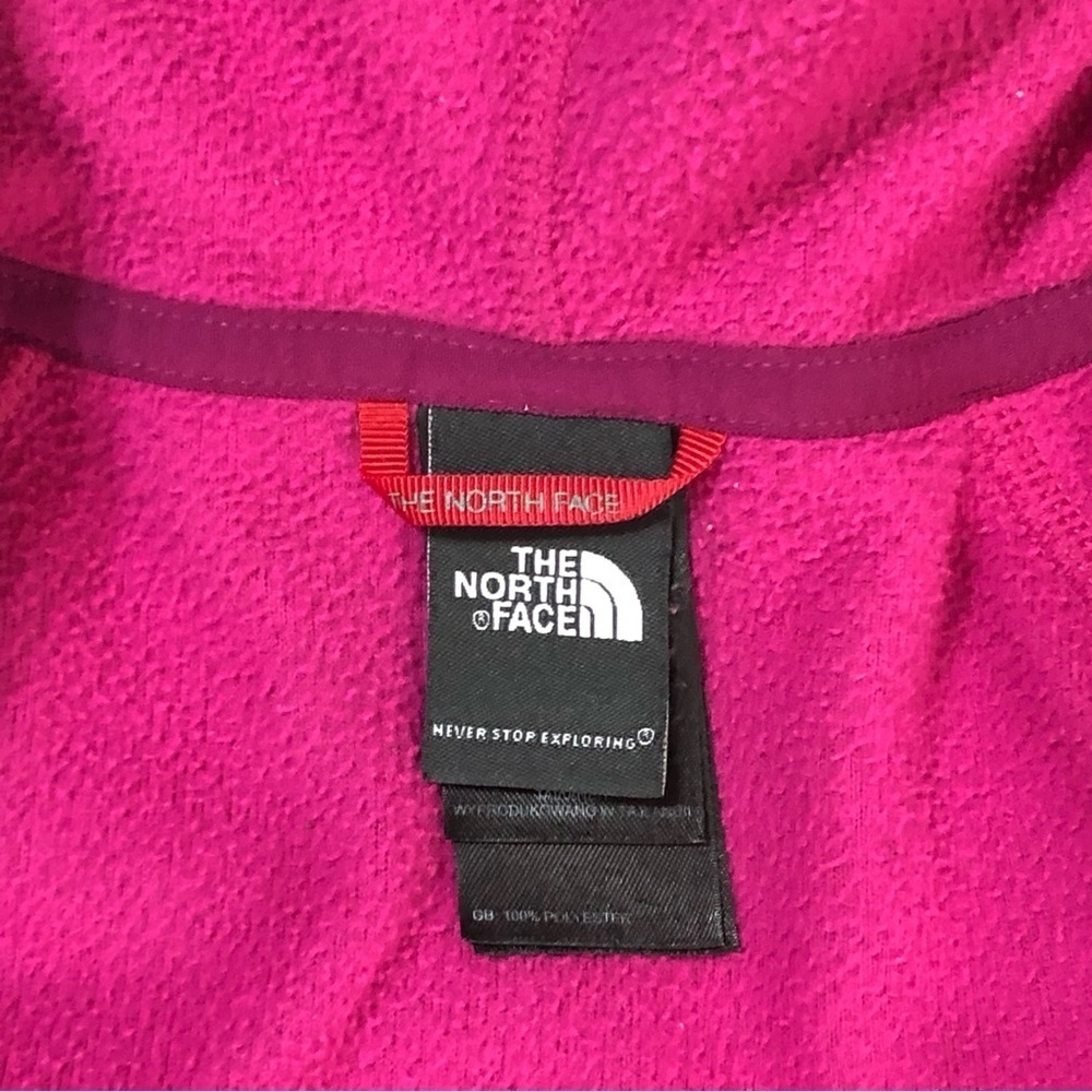 The North Face Polartec Fleece Hooded Zip Majenta Pink/Purple Jacket size M - Picture 8 of 12